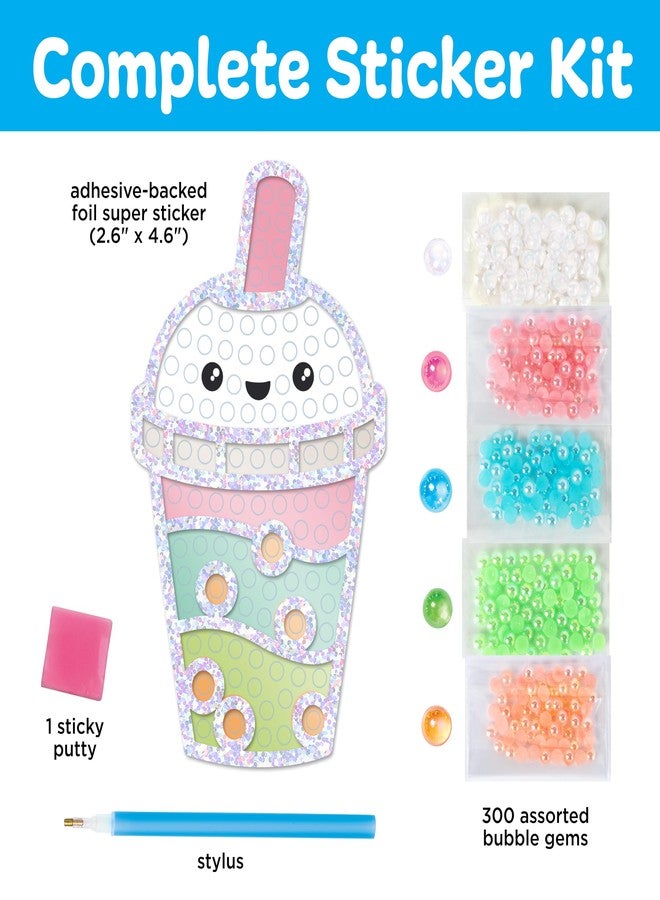 Creativity for Kids Bubble Gem Super Sticker: Bubble Tea - Bubble Tea Crafts and Diamond Painting Kits for Kids, Mini Craft Kit and Easter Basket Stuffers for Girls, Arts and Crafts (Ages 6+) - Image 3